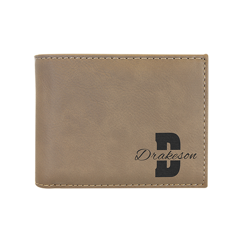 Laserable Leatherette দ্বি-ভাঁজ ওয়ালেট w/ফ্লিপ আইডি প্রদর্শন Laserable Leatherette দ্বি-ভাঁজ ওয়ালেট w/ফ্লিপ আইডি প্রদর্শন
